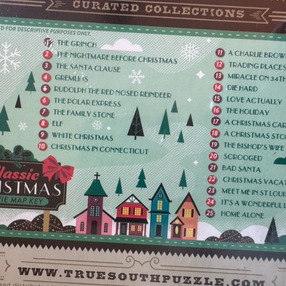 Classic Christmas Movie Map Puzzle- 500 piece - Picture 5 of 5